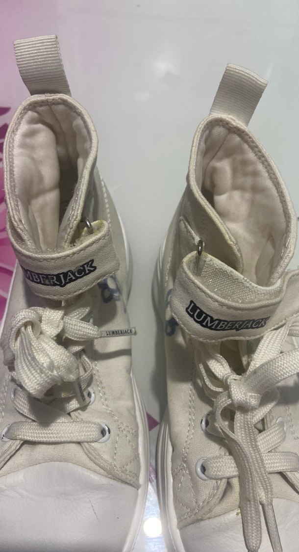 Beyaz Kadın Spor Ayakkabı Wedge Topuklu - Görsel 5