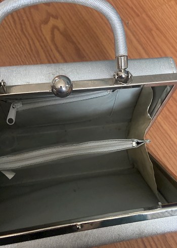 Gri Parlak Vintage Tokalı Kadın Portföy Çanta - Görsel 6