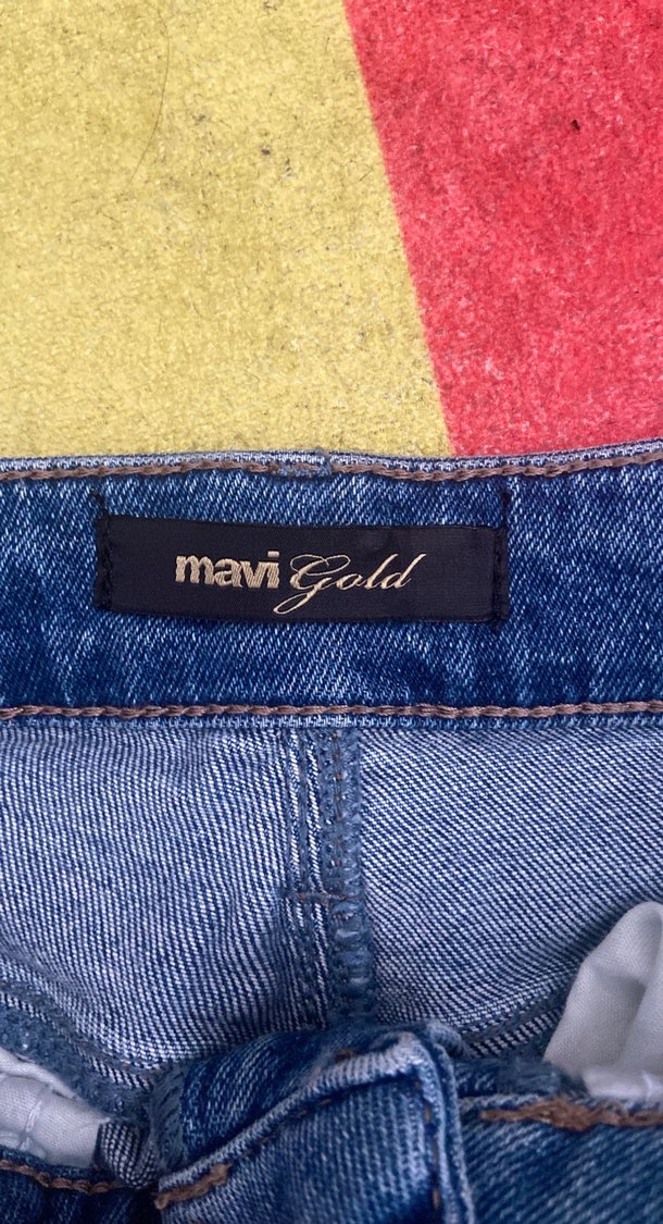 Kadın Mavi Denim Dar Kesim Midi Jean — görsel 5/7
