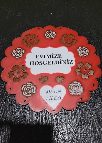 Beden Kırmızı Parlak Hoşgeldiniz Kapı Süsü