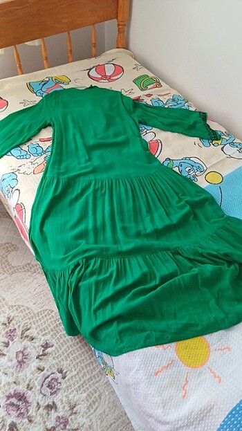 38 Beden yeşil Renk Elbise 