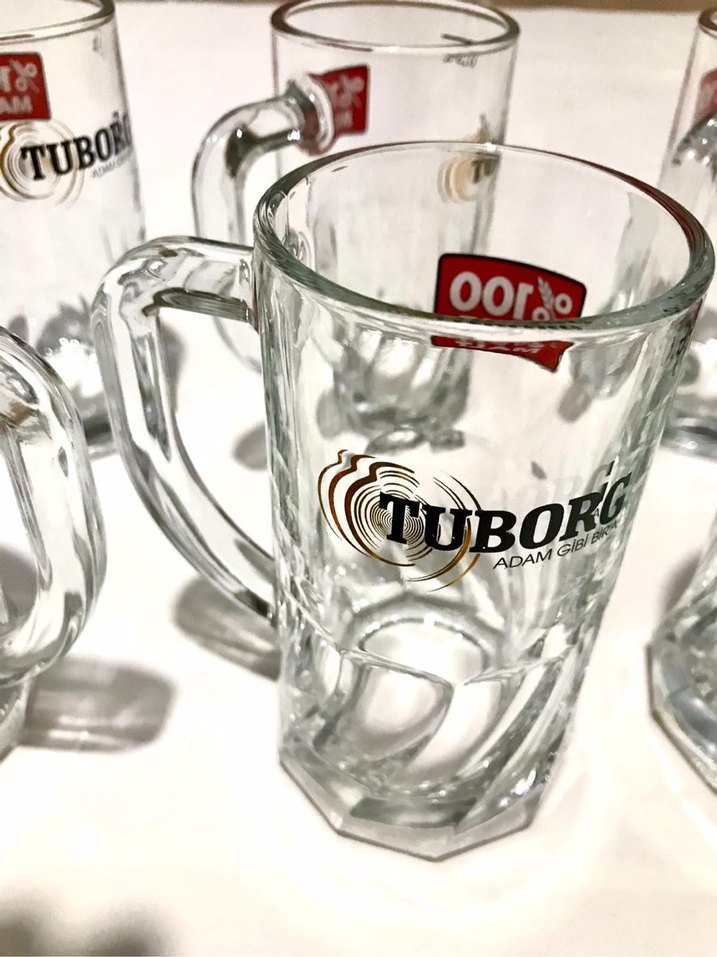 %100 Malt Baskılı Cam Bira Bardağı - Görsel 5