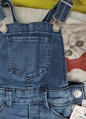 H&M 2 yaş ince kot kumaşı salopet