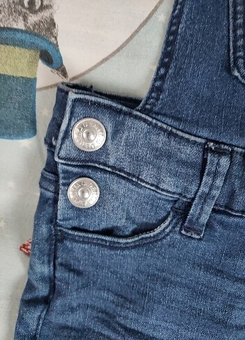 24-36 Ay Beden lacivert Renk 2 yaş ince kot kumaşı salopet