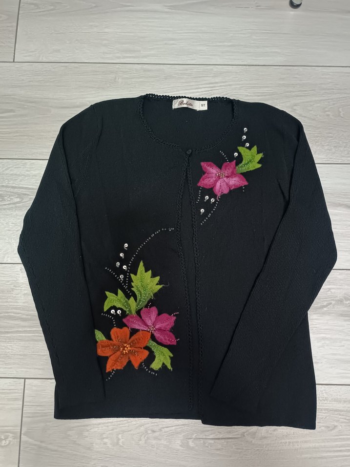 Nakışlı Bohem Çok Renkli Kadın Triko Kazak - Görsel 2