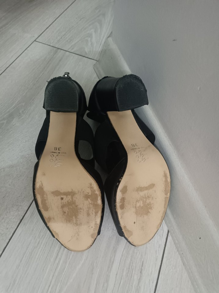 Siyah kalın Topuklu Kadın Ayakkabı - Görsel 3