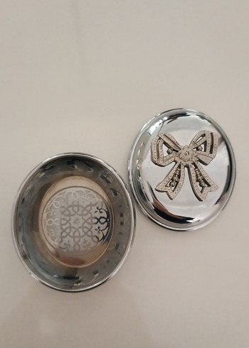 Mor Nakışlı Fiyonklu Vintage Metal Aksesuar Seti - Görsel 3