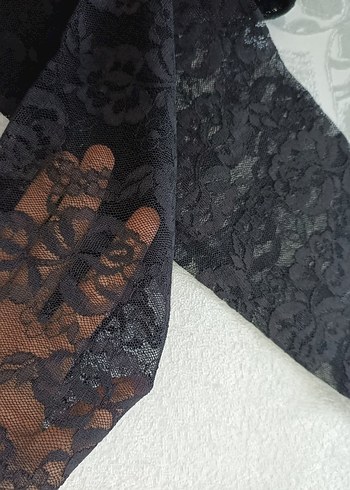 Dantel Detaylı Siyah Gotik Kadın Tayt - Görsel 3