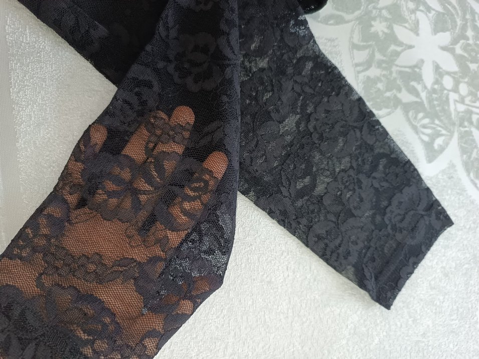 Dantel Detaylı Siyah Gotik Kadın Tayt - Görsel 3