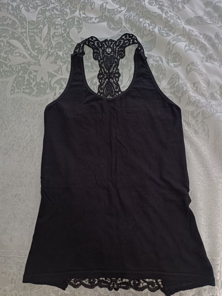 Dantelli Siyah Gösterişli Kadın Atlet - Görsel 2