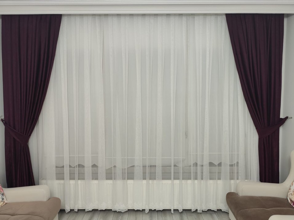 Beyaz Transparan Modern Tül Perde - Görsel 2