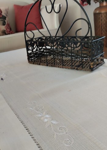  Beden Koyu Kahverengi Dekoratif Hasır Sepet