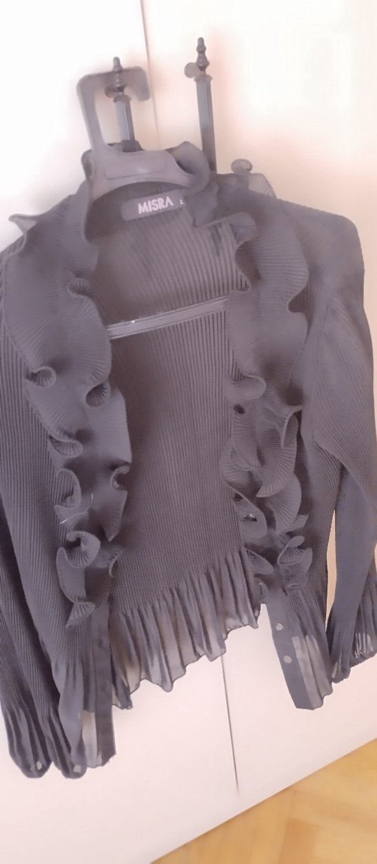 Kızlar için Siyah Pilili Gotik Bolero - Görsel 2