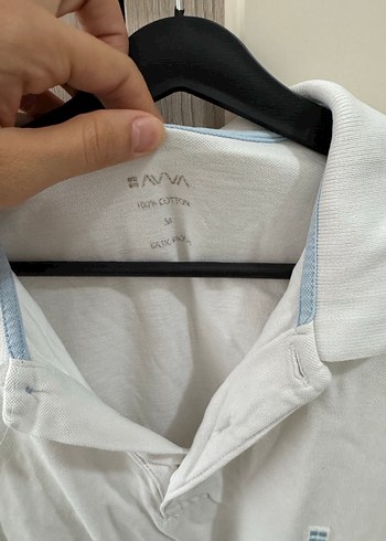 Beyaz Keten Polo Tişört, Kısa Kollu, Salaş - Görsel 2