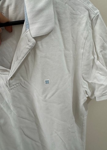 Beyaz Keten Polo Tişört, Kısa Kollu, Salaş - Görsel 3