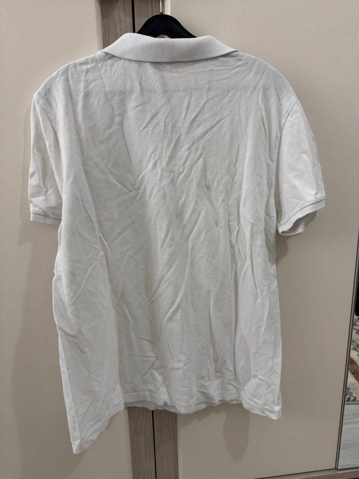 Beyaz Keten Polo Tişört, Kısa Kollu, Salaş - Görsel 5