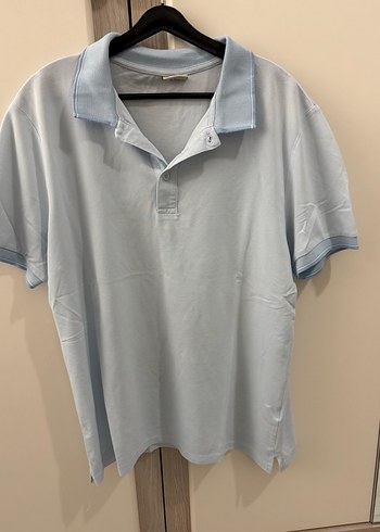 Mavi Pamuklu Düğmeli Erkek Polo Tişört - Görsel 2