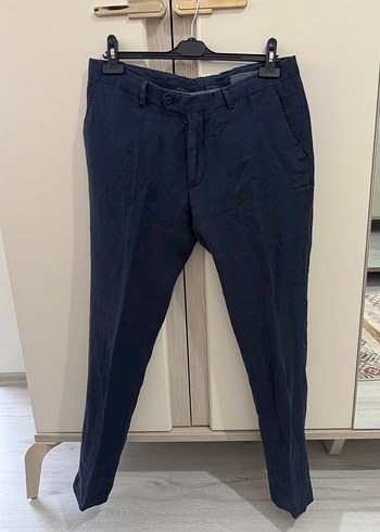 Lacivert Keten Düğmeli Erkek Yelek - Görsel 7