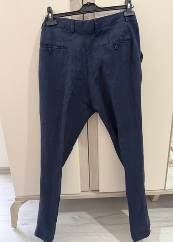 Lacivert Keten Düğmeli Erkek Yelek - Görsel 8