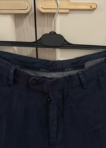 Lacivert Keten Düğmeli Erkek Yelek - Görsel 9