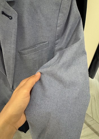 Düğmeli Gri Erkek Takım Elbise Ceket - Görsel 2