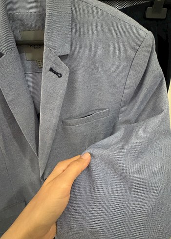 Düğmeli Gri Erkek Takım Elbise Ceket - Görsel 5