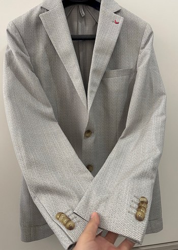 Gri Erkek Düz Kesim Ofis Takım Elbise - Görsel 4