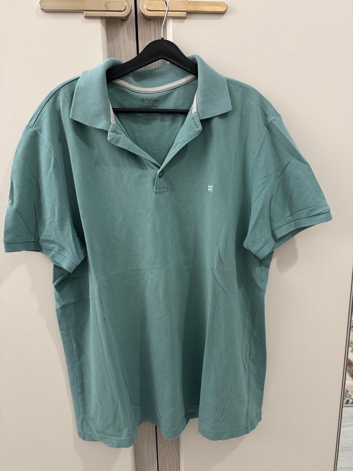 Erkek Yeşil Pamuklu Polo Tişört - Görsel 4