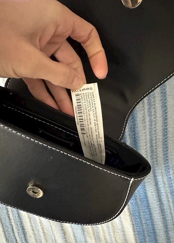 Siyah Deri Tokalı Kadın Omuz Çantası - Görsel 8