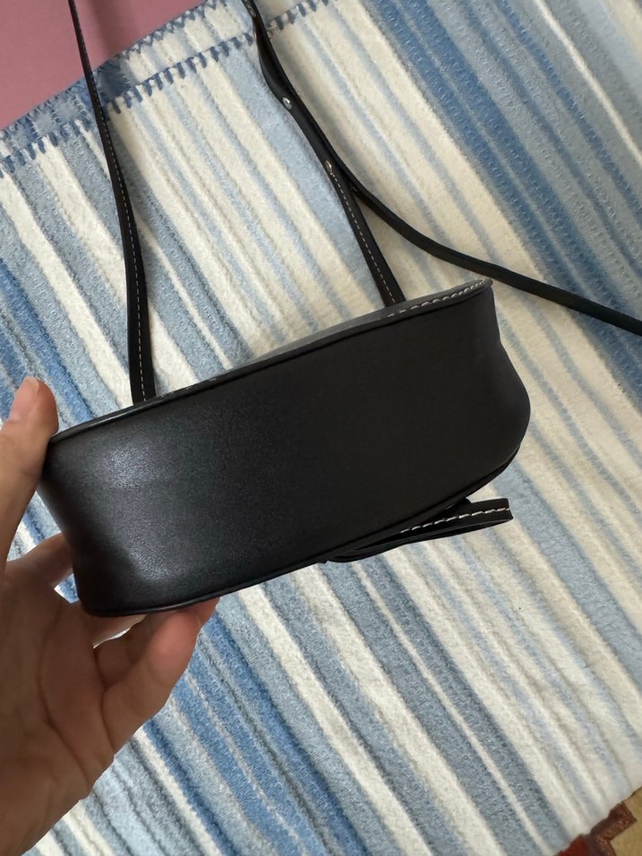 Siyah Deri Tokalı Kadın Omuz Çantası - Görsel 3