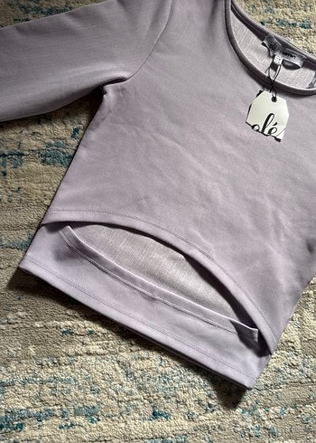 Koton ETİKETLİ Lila Bel Detaylı Spor Bluz - Görsel 3