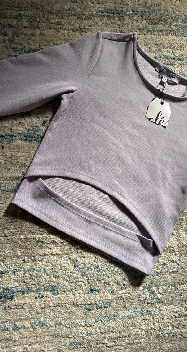 Koton ETİKETLİ Lila Bel Detaylı Spor Bluz - Görsel 3