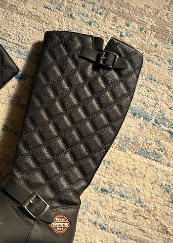 Hammer Jack Kadın Siyah Deri Tokalı Biker Çizme - Görsel 3