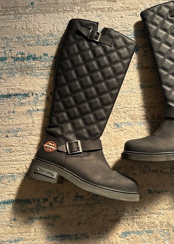 Hammer Jack Kadın Siyah Deri Tokalı Biker Çizme - Görsel 2