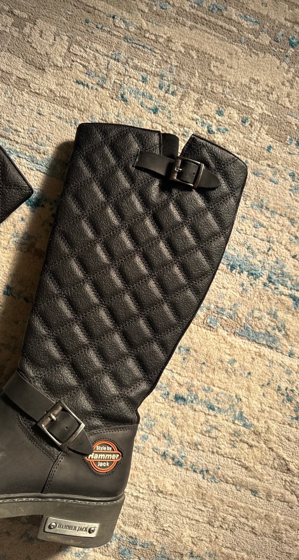 Hammer Jack Kadın Siyah Deri Tokalı Biker Çizme - Görsel 3