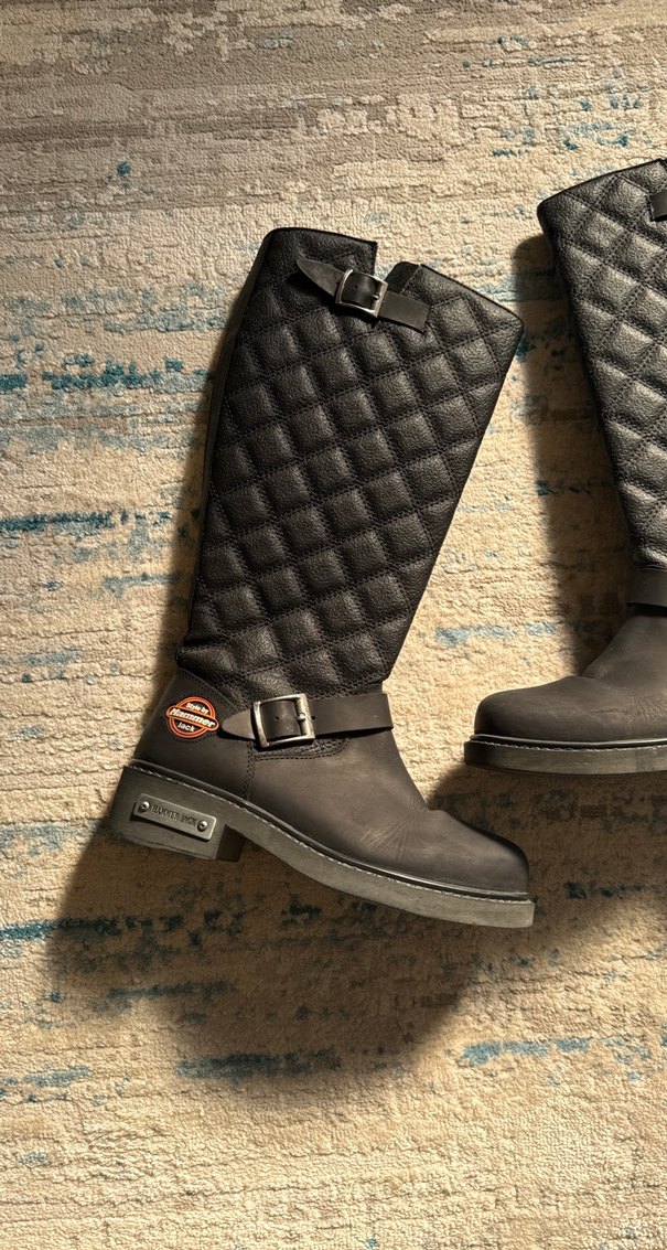 Hammer Jack Kadın Siyah Deri Tokalı Biker Çizme - Görsel 2