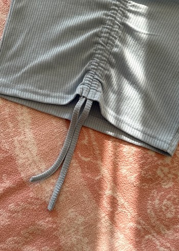 Nottis By Trendyol Collection Buz Mavi V Yaka Büzgülü Bluz - Görsel 2