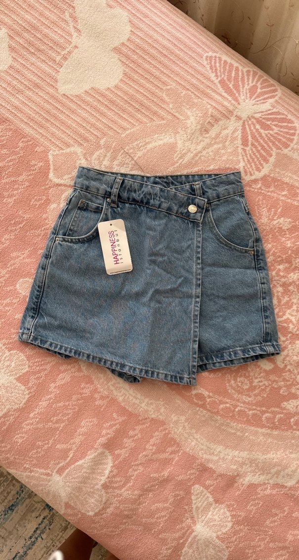 ETİKETLİ  Kadın Denim Şort Etek - Görsel 2