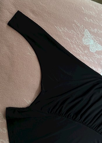 H&M Siyah Drapeli Bluz HİÇ GİYİLMEDİ - Görsel 2