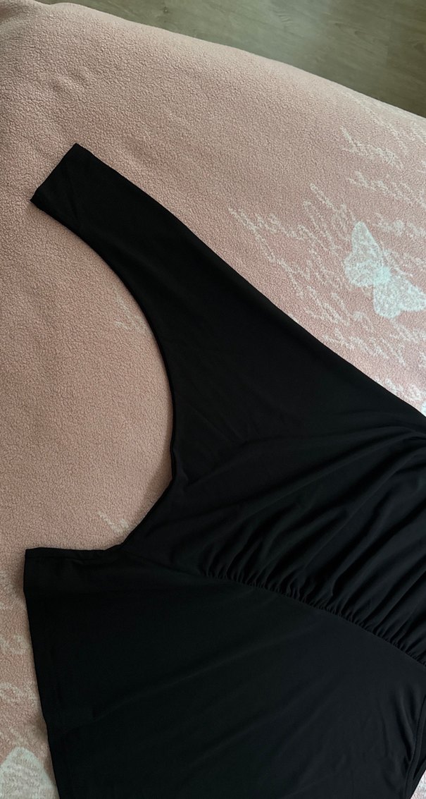 H&M Siyah Drapeli Bluz HİÇ GİYİLMEDİ - Görsel 2