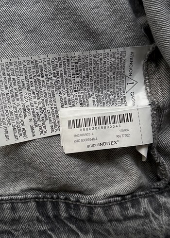 Zara Gri Zımba Detaylı Kadın Denim Ceket - Görsel 4