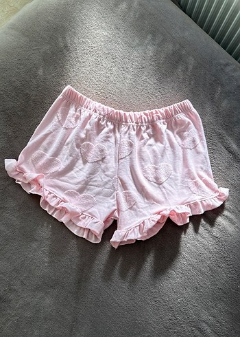 Kadın Toz Pembe ETİKETLİ Kalp Desenli Pijama Takımı - Görsel 3
