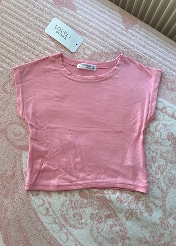 ETİKETLİ Pembe ve Tereyağ Sarısı Soft Touch Esnek Kumaş Crop - Görsel 2