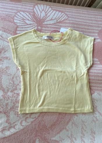 ETİKETLİ Pembe ve Tereyağ Sarısı Soft Touch Esnek Kumaş Crop - Görsel 3