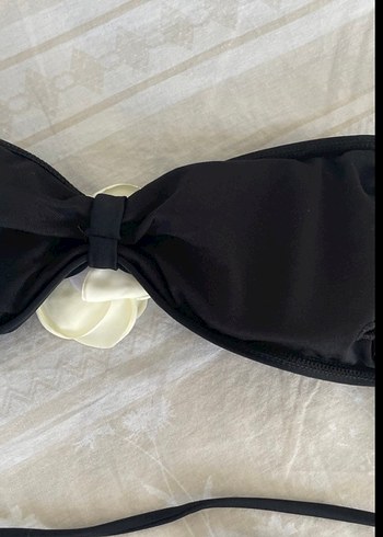 s Beden Çiçek Detaylı Siyah SIFIR Bikini