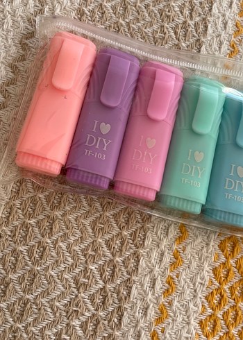  Pastel Renkli 6'lı DIY Fosforlu Kalem Seti