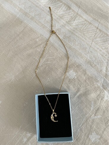 Sterling silver Çelik Kolye Ay Yıldız