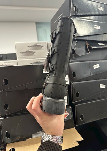 Orjinal Harley Davidson Tokalı Siyah Erkek çizme  Bot - Görsel 4