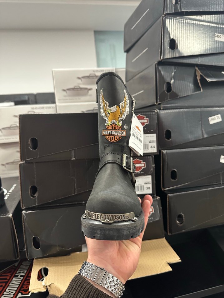Orjinal Harley Davidson Tokalı Siyah Erkek çizme  Bot - Görsel 2