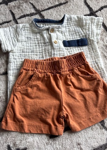 Kısa Kollu Pamuk Bebek Takımı - Görsel 2